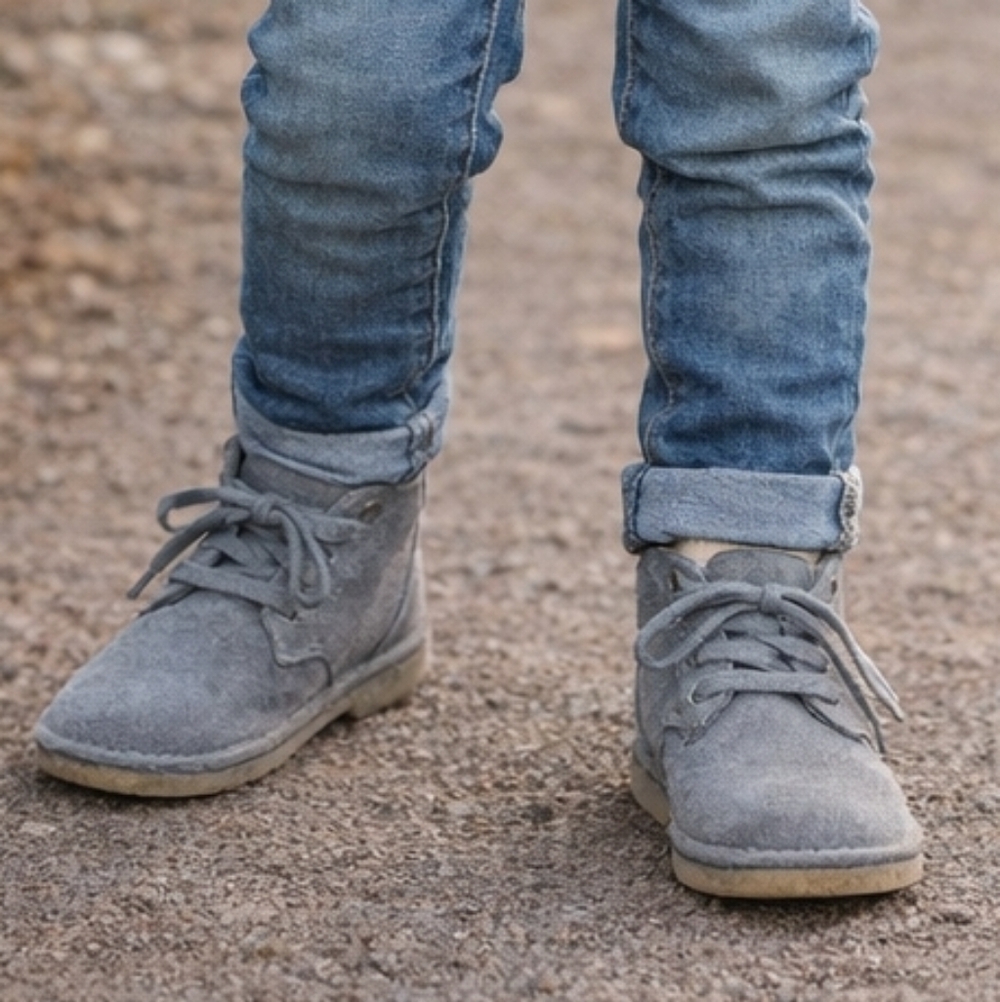 NWOT Naturino Nordstrom Kids Gray Suede Ankle Boots Size 28